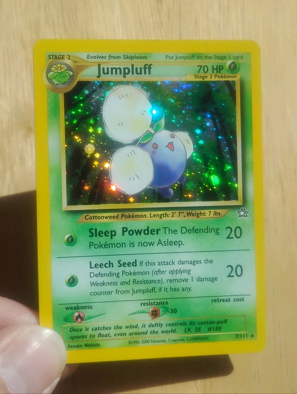 LP 2000 WOTC Holo Jumpluff 7/111 Neo Genesis Set Pokemon Card